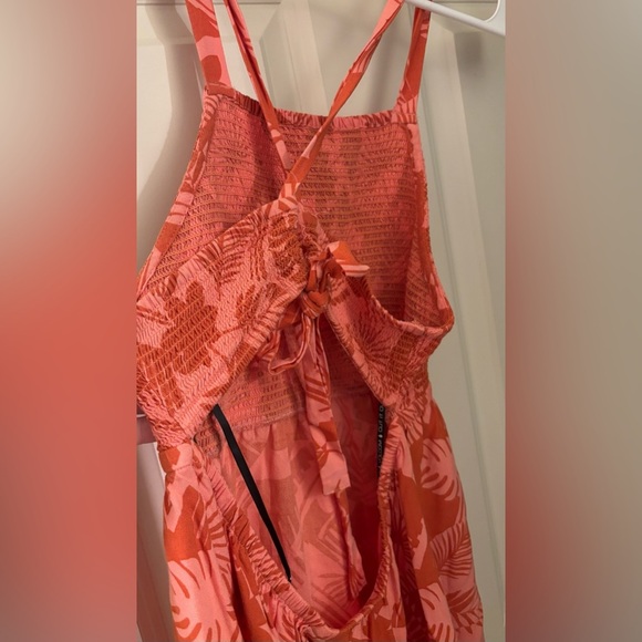 Volcom Floral Midi Dress, Pink/Orange, Size S - Picture 4 of 10